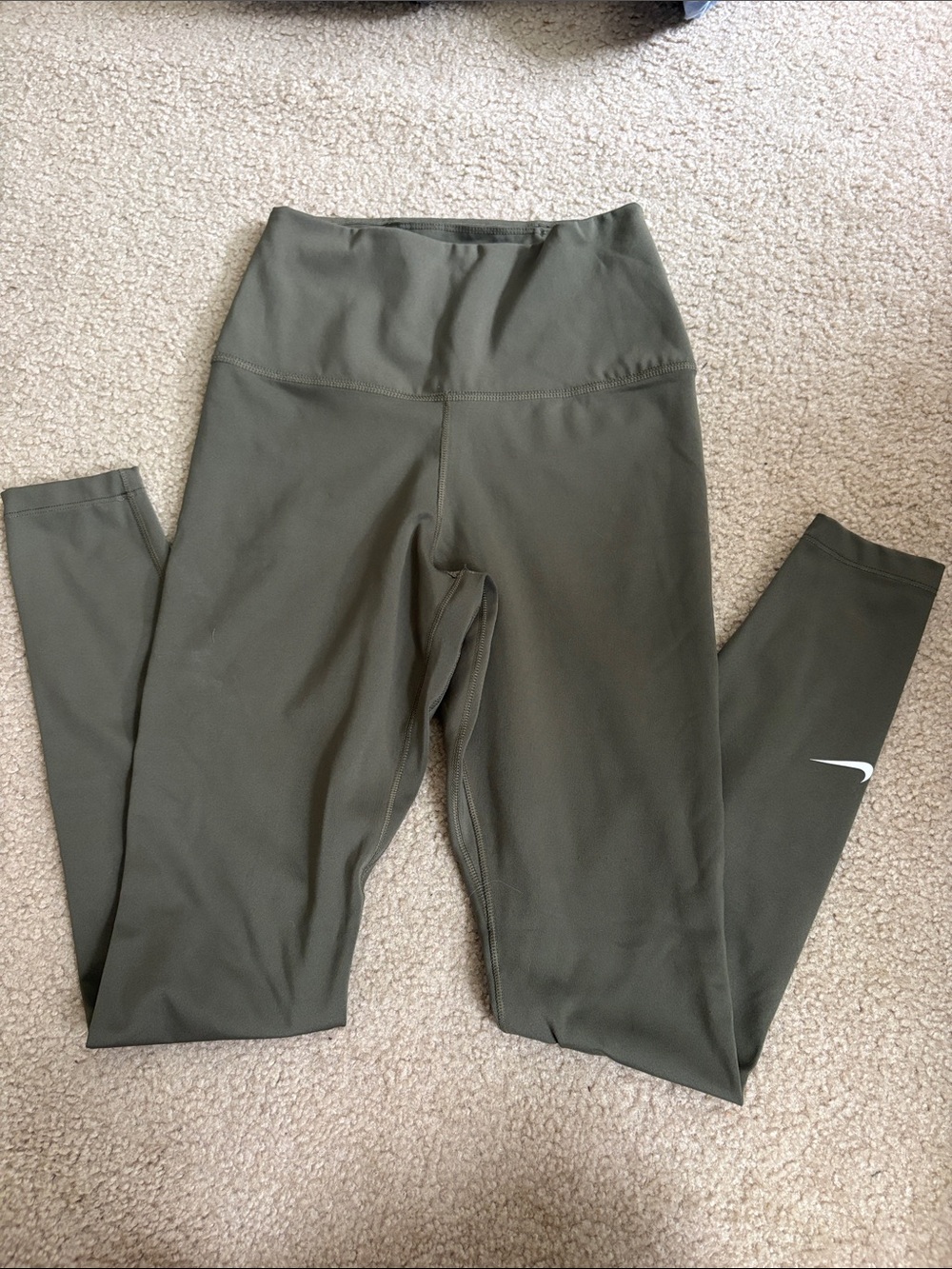 Nike Olive Performance High-Rise Leggings